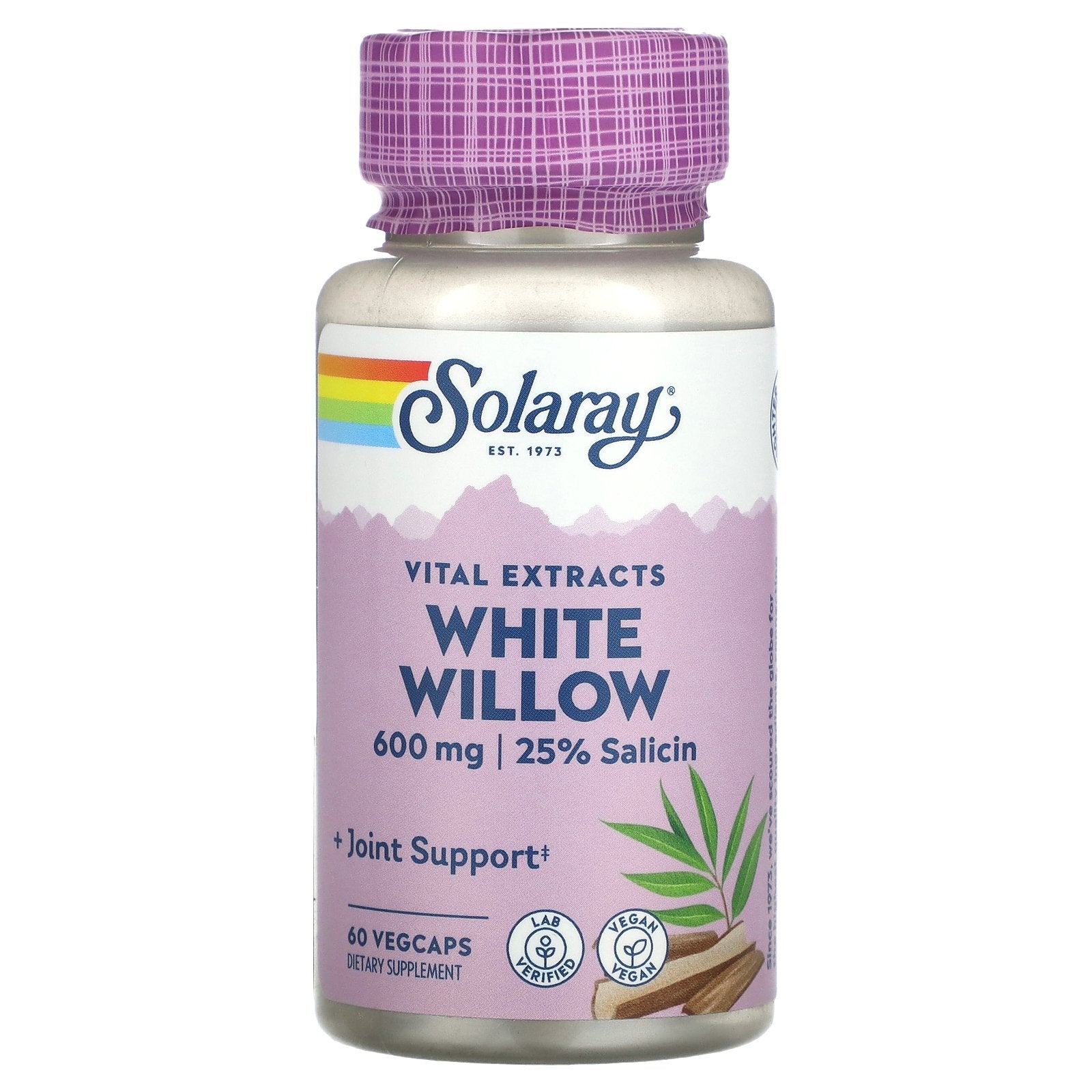 Solaray, Vital Extracts, White Willow, 600 mg, 60 VegCaps