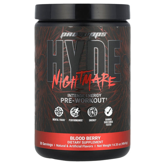 ProSupps, HYDE® Nightmare, Intense Energy Pre-Workout, Blood Berry, 14.35 oz (406.8 g)