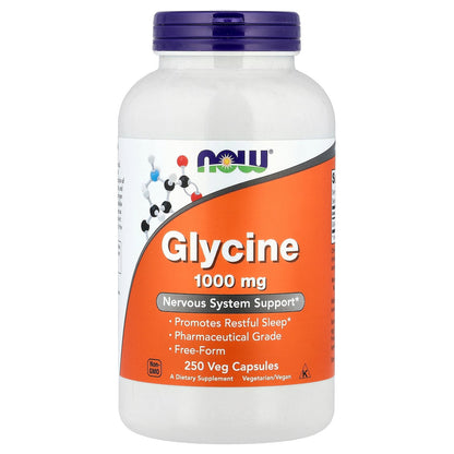 NOW Foods, Glycine, 1,000 mg, 250 Veg Capsules