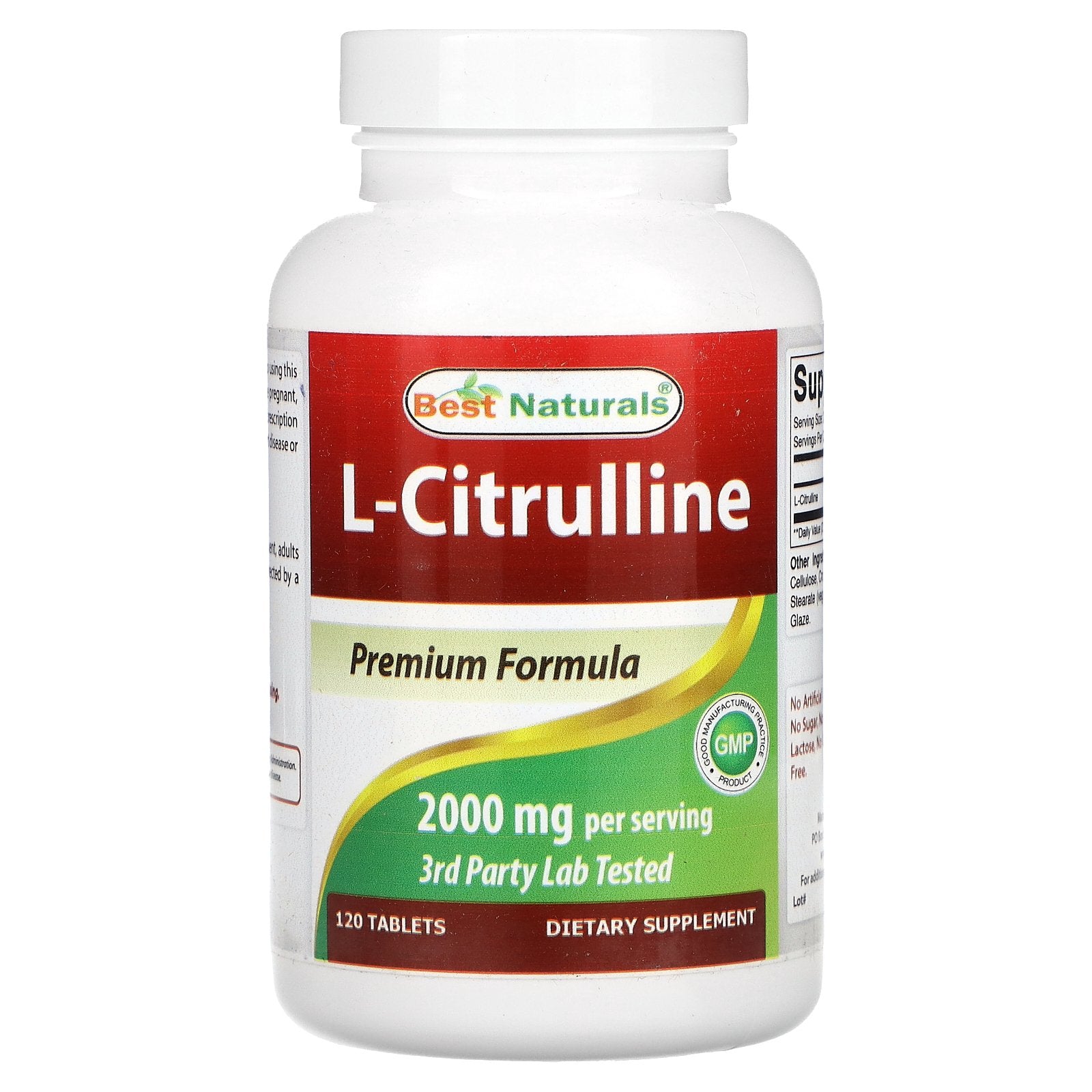 Best Naturals, L-Citrulline, 2,000 mg, 120 Tablets (1,000 mg per Tablet)