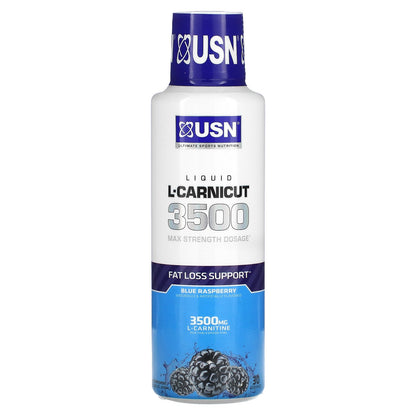 USN, Liquid L-Carnicut 3500, Max Strength Dosage, Blue Raspberry, 15.22 fl oz (450 ml)