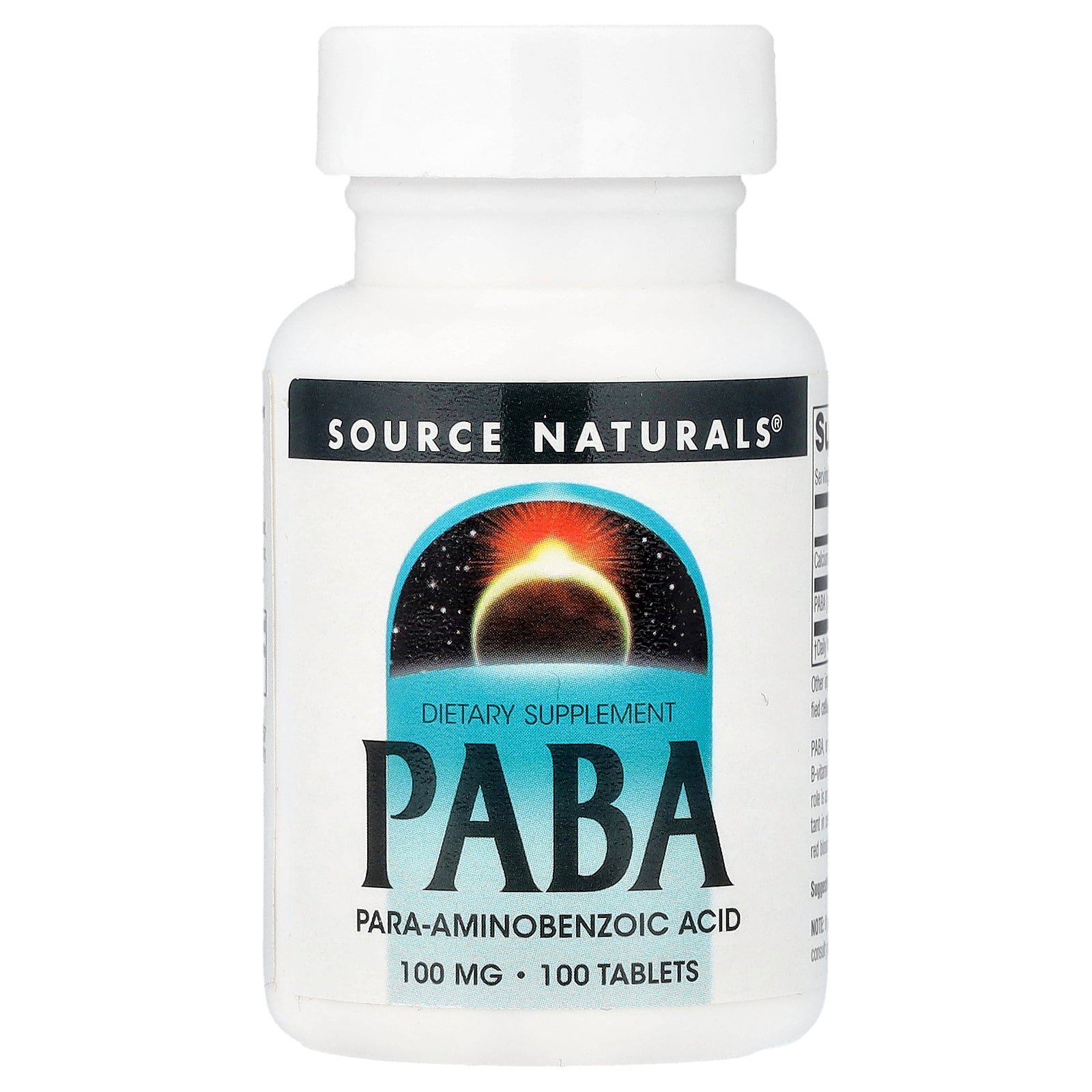 Source Naturals, PABA, 100 mg, 100 Tablets