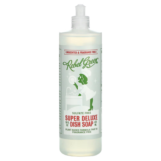Rebel Green, Super Deluxe Dish Soap, Unscented, 16 fl oz (473 ml)