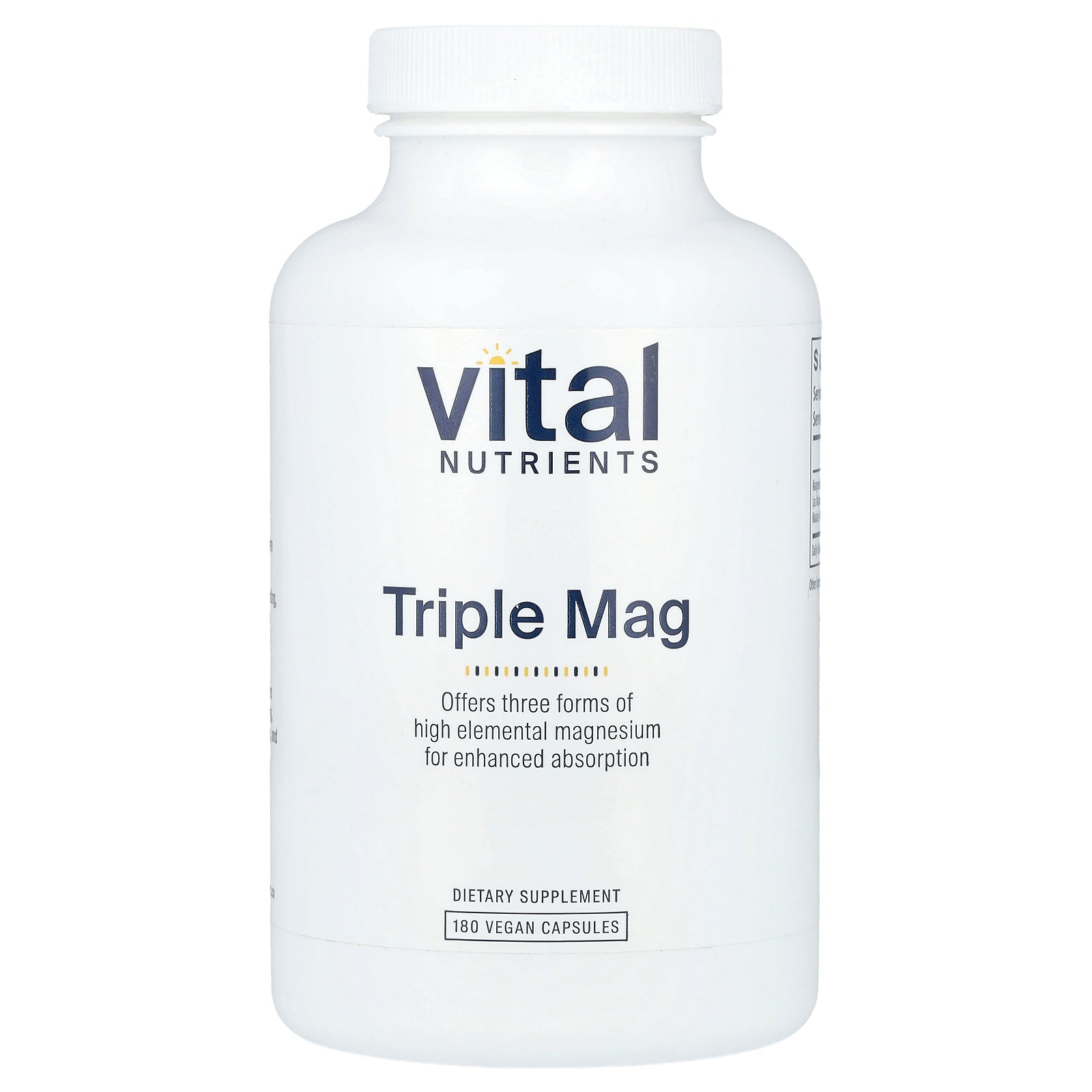 Vital Nutrients, Triple Mag, 500 mg, 180 Vegan Capsules (250 mg Per Capsule)