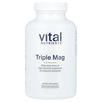 Vital Nutrients, Triple Mag, 500 mg, 180 Vegan Capsules (250 mg Per Capsule)