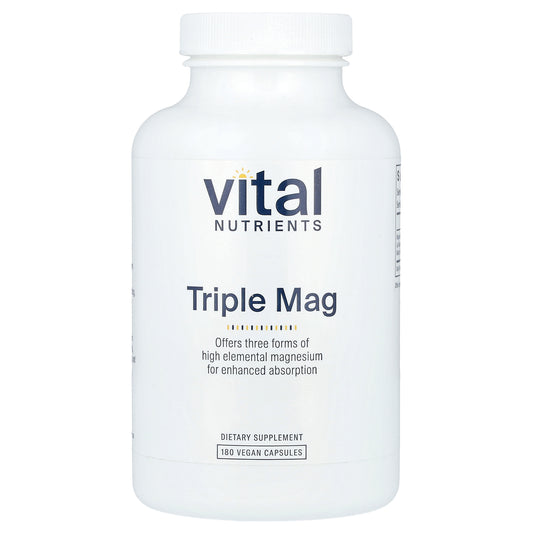 Vital Nutrients, Triple Mag, 500 mg, 180 Vegan Capsules (250 mg Per Capsule)