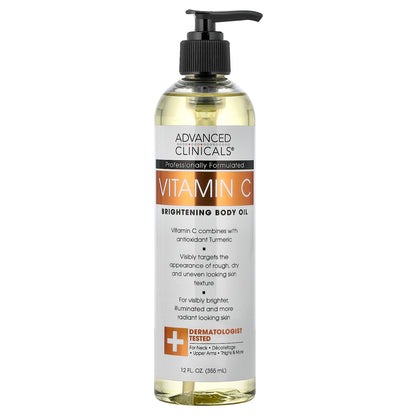 Advanced Clinicals, Vitamin C, Brightening Body Oil, 12 fl oz (355 ml)