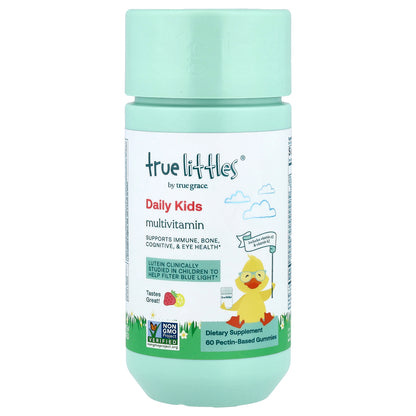 True Grace, True Littles®, Daily Kids Multivitamin Gummies, Strawberry Lemon, 60 Pectin-Based Gummies