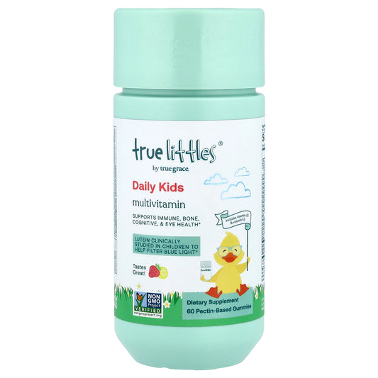 True Grace, True Littles®, Daily Kids Multivitamin Gummies, Strawberry Lemon, 60 Pectin-Based Gummies