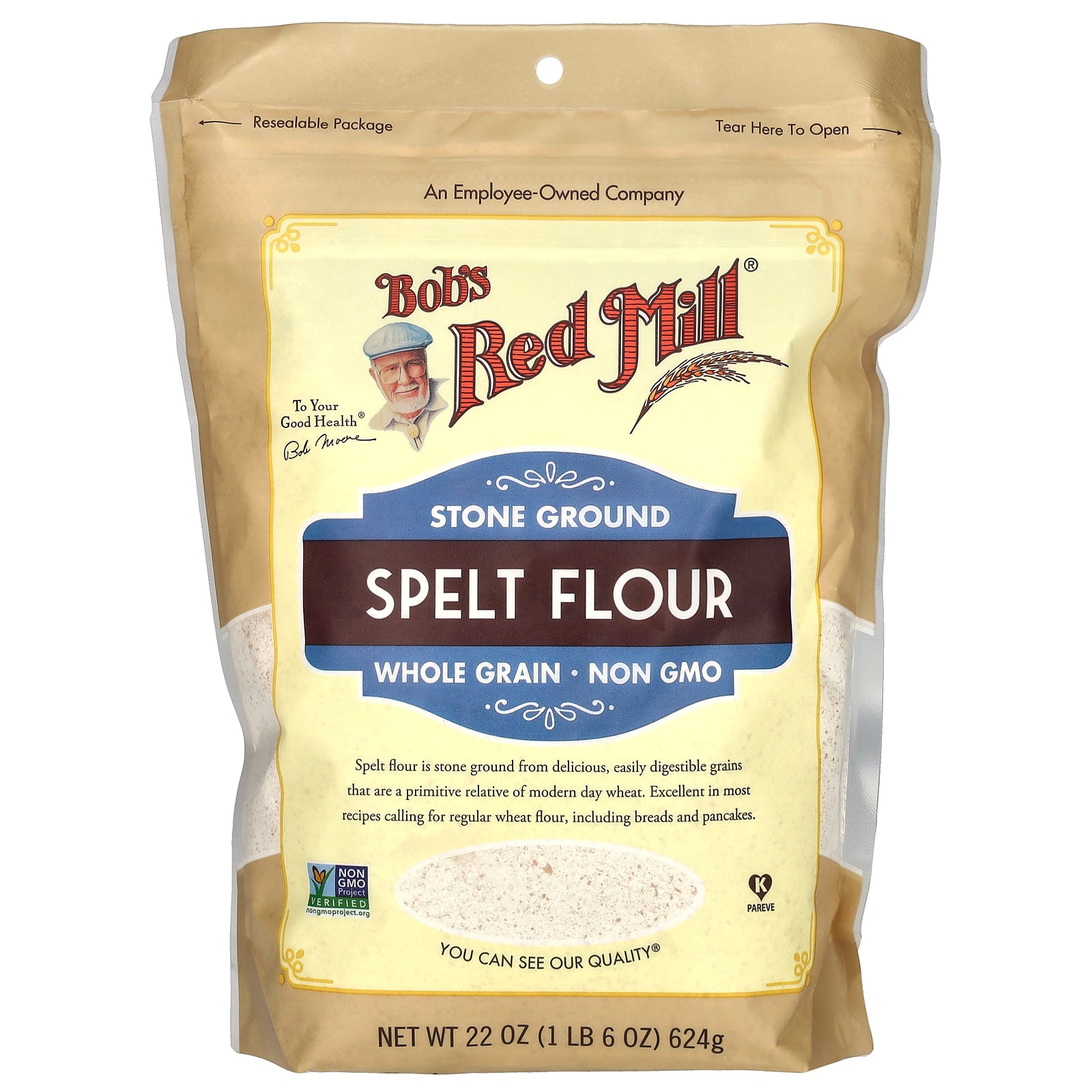 Bob's Red Mill, Spelt Flour, Whole Grain, 22 oz (624 g)