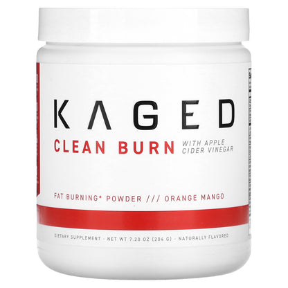 Kaged, Clean Burn With Apple Cider Vinegar, Orange Mango, 7.2 oz (204 g)