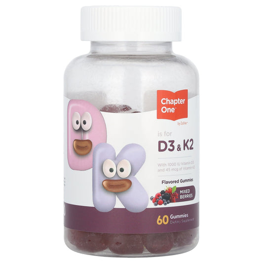 Chapter One, D3 & K2, Mixed Berries, 60 Gummies