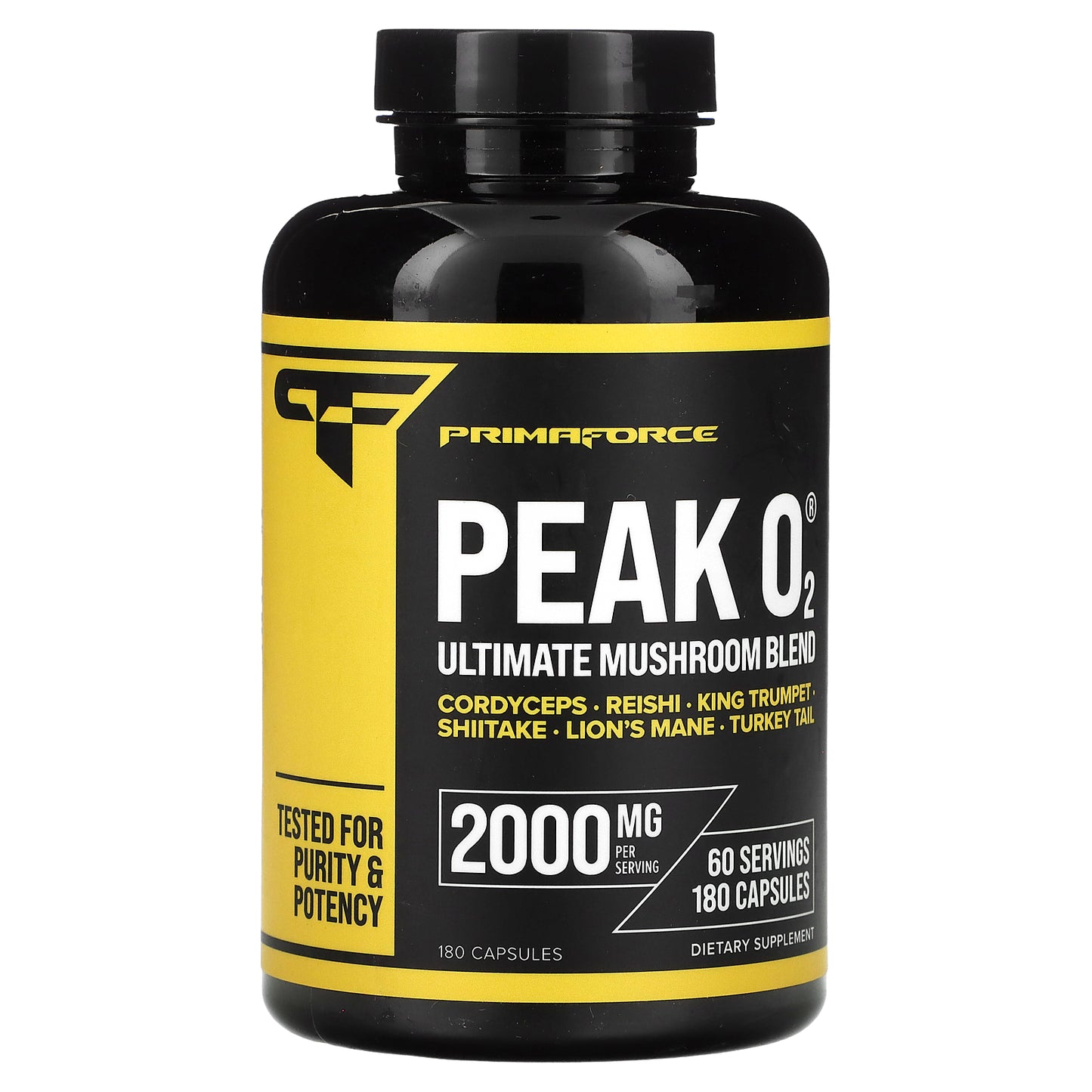 Primaforce, Peak O2, Ultimate Mushroom Blend, 2,000 mg , 180 Capsules (666 mg per Capsule)