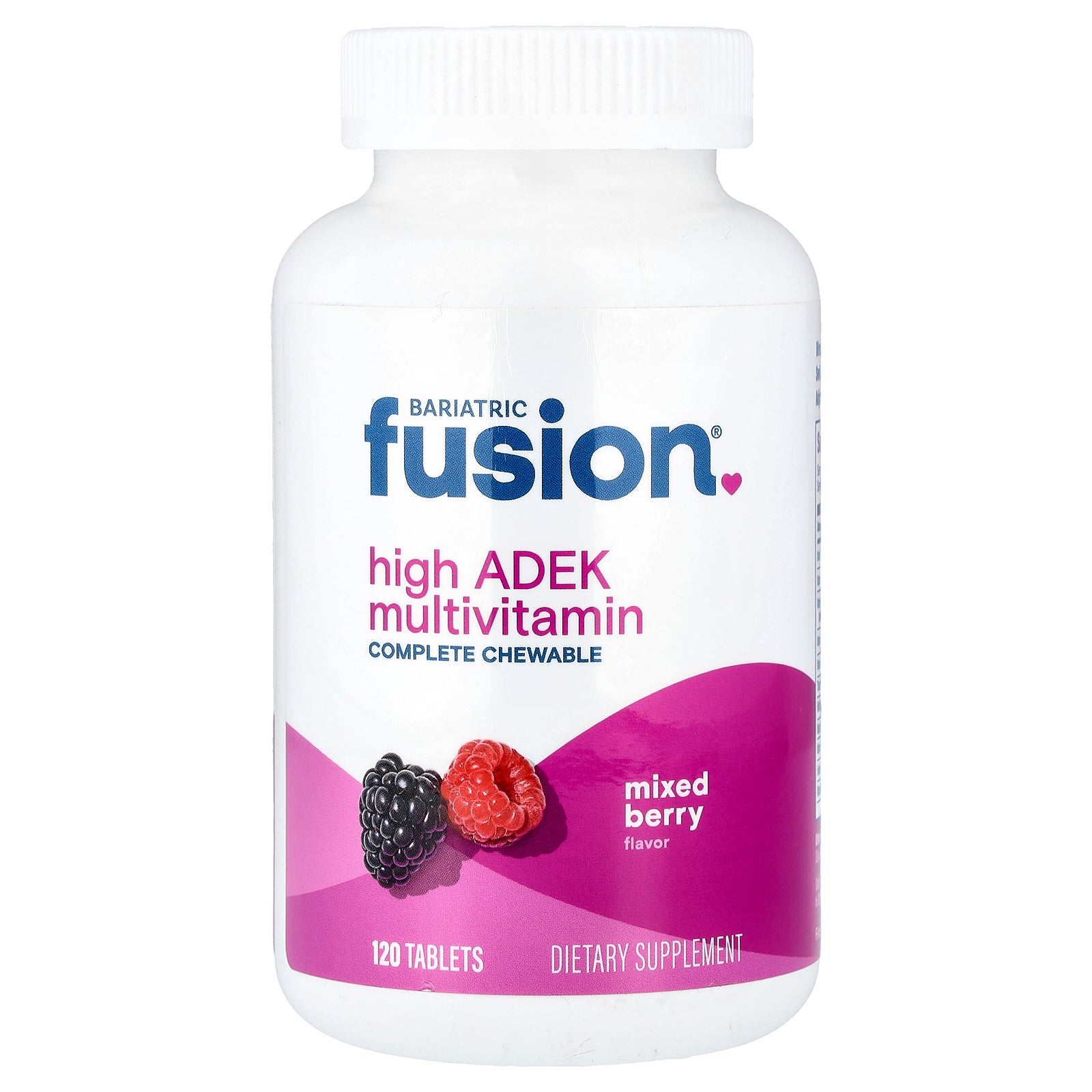 Bariatric Fusion, High ADEK Multivitamin, Mixed Berry, 120 Tablets