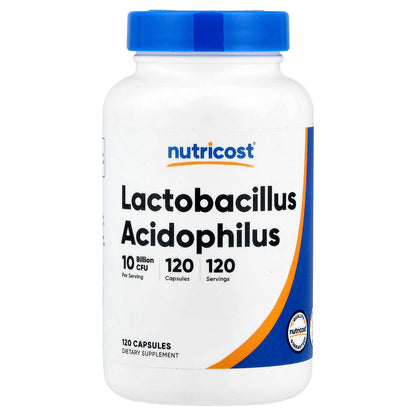 Nutricost, Lactobacillus Acidophilus, 50 mg (10 Billion CFU), 120 Capsules