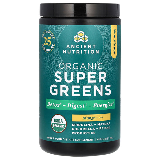 Ancient Nutrition, Organic SuperGreens, Mango, 6.8 oz (192.8 g)