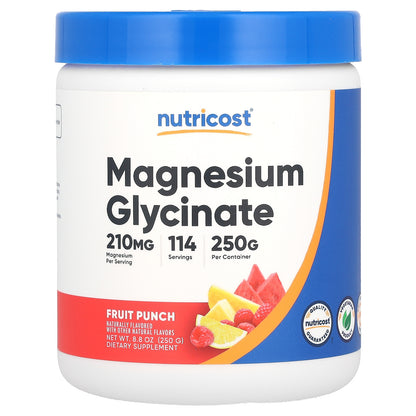 Nutricost, Magnesium Glycinate, Fruit Punch, 8.8 oz (250 g)