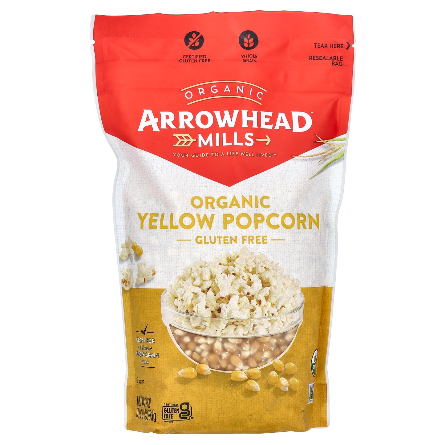 Arrowhead Mills, Organic Yellow Popcorn, 28 oz (793 g)