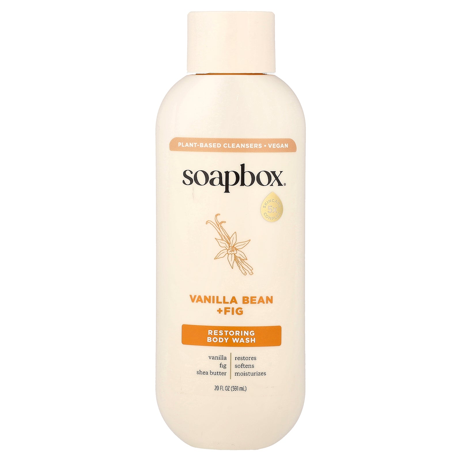 Soapbox, Restoring Body Wash, Vanilla Bean + Fig, 20 fl oz (591 ml)