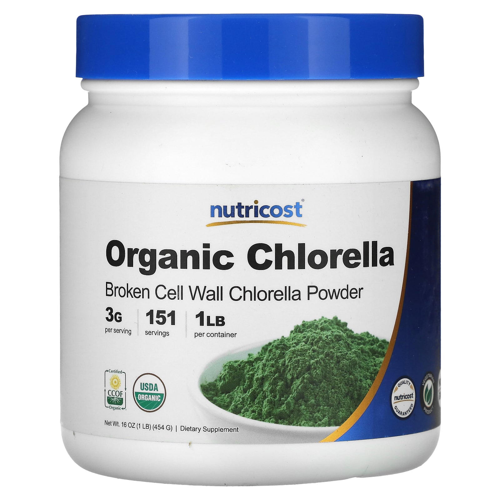 Nutricost, Organic Chlorella Powder, 16 oz (454 g)