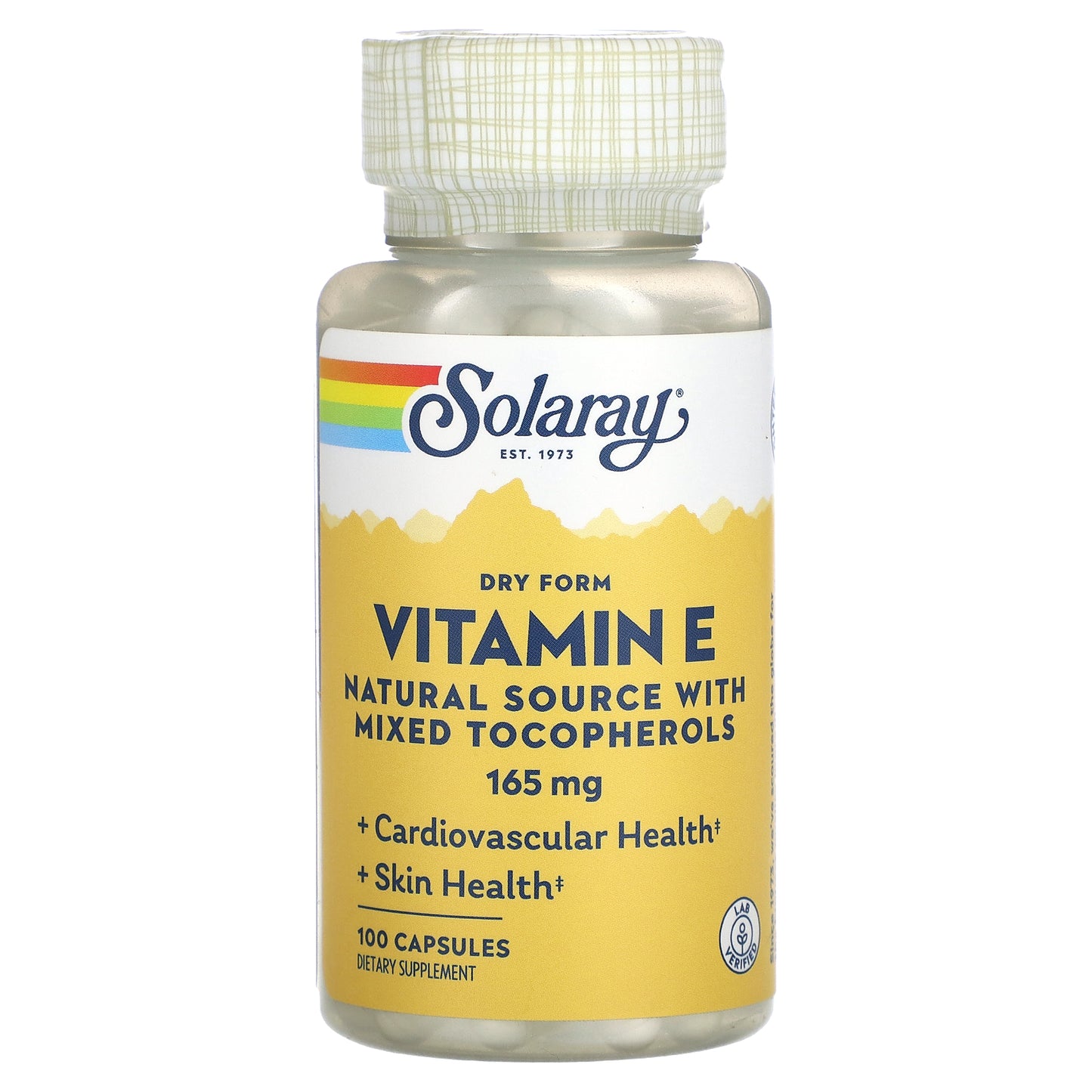 Solaray, Dry Form Vitamin E, 165 mg, 100 Capsules