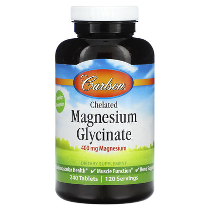 Carlson, Chelated Magnesium Glycinate, 240 Tablets (200 mg per Tablet)