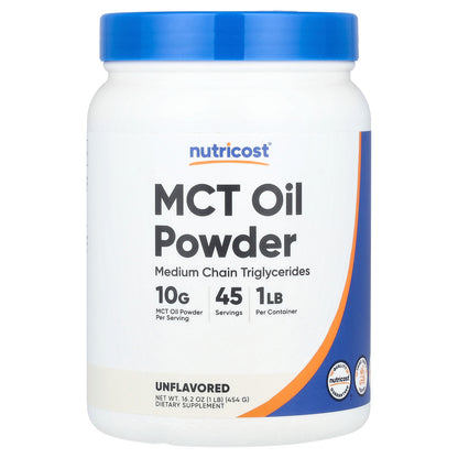 Nutricost, MCT Oil Powder, Unflavored, 16.2 oz (454 g)