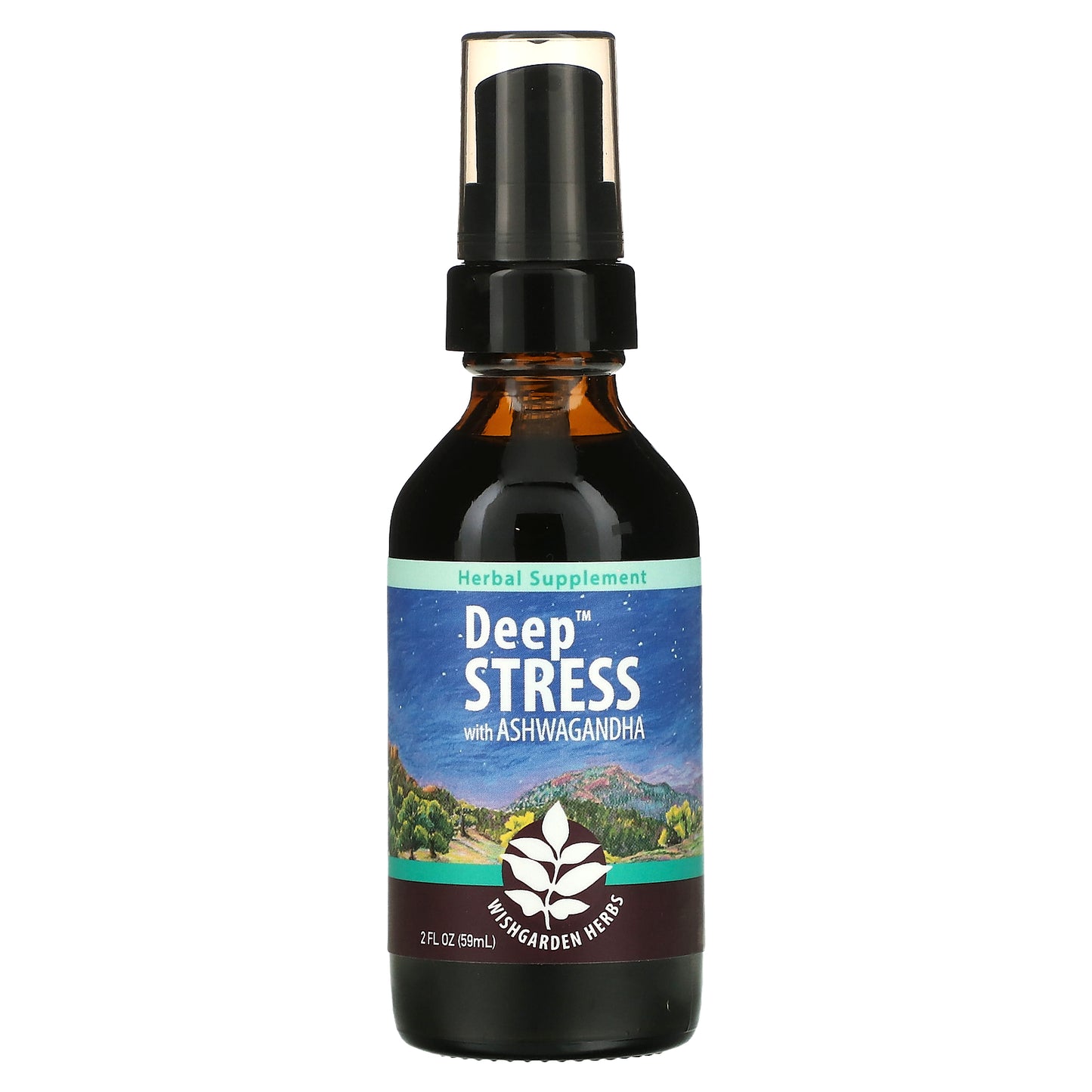 WishGarden Herbs, Deep Stress with Ashwagandha, 2 fl oz (59 ml)