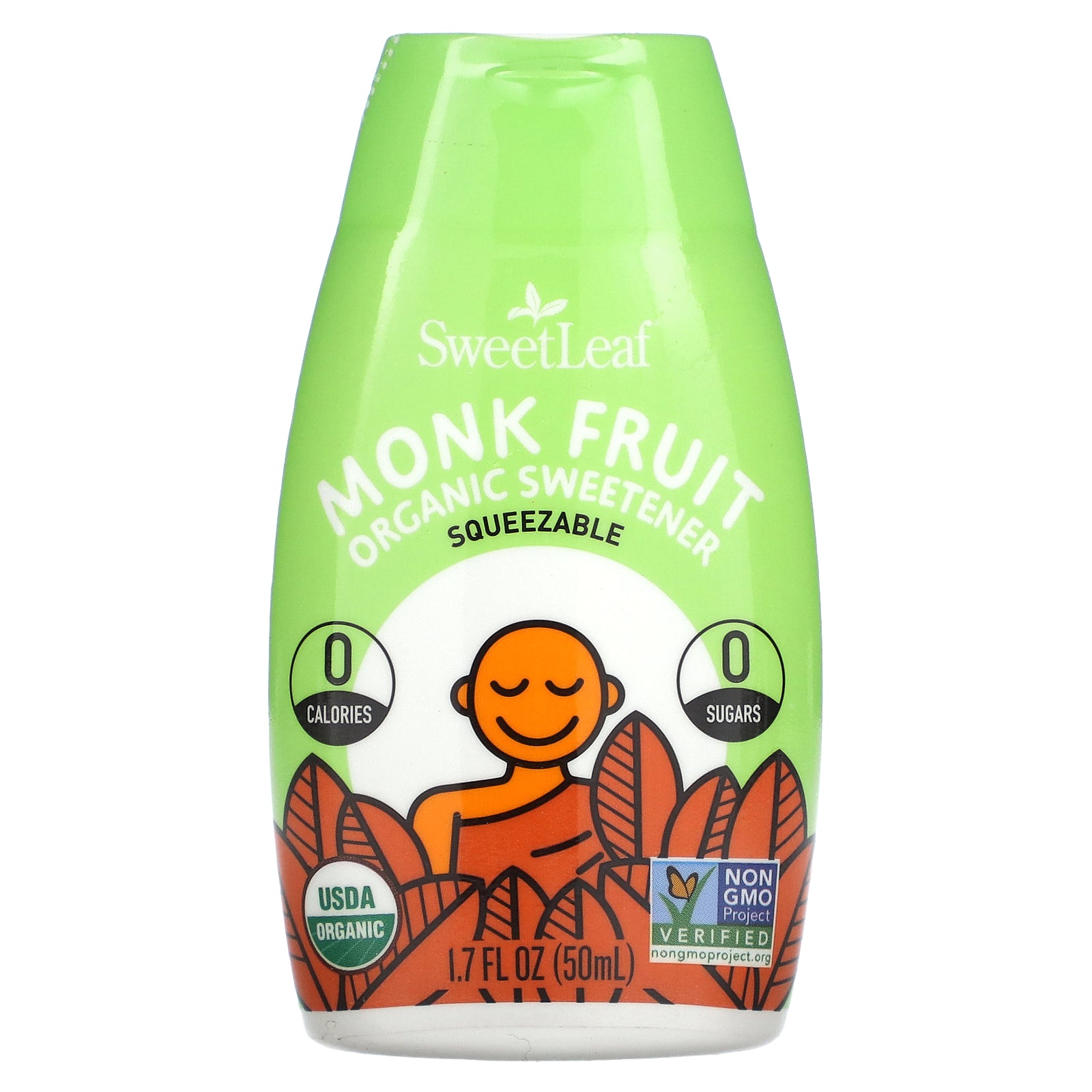 SweetLeaf Stevia, Monk Fruit Organic Sweetener Squeezable, 1.7 fl oz (50 ml)
