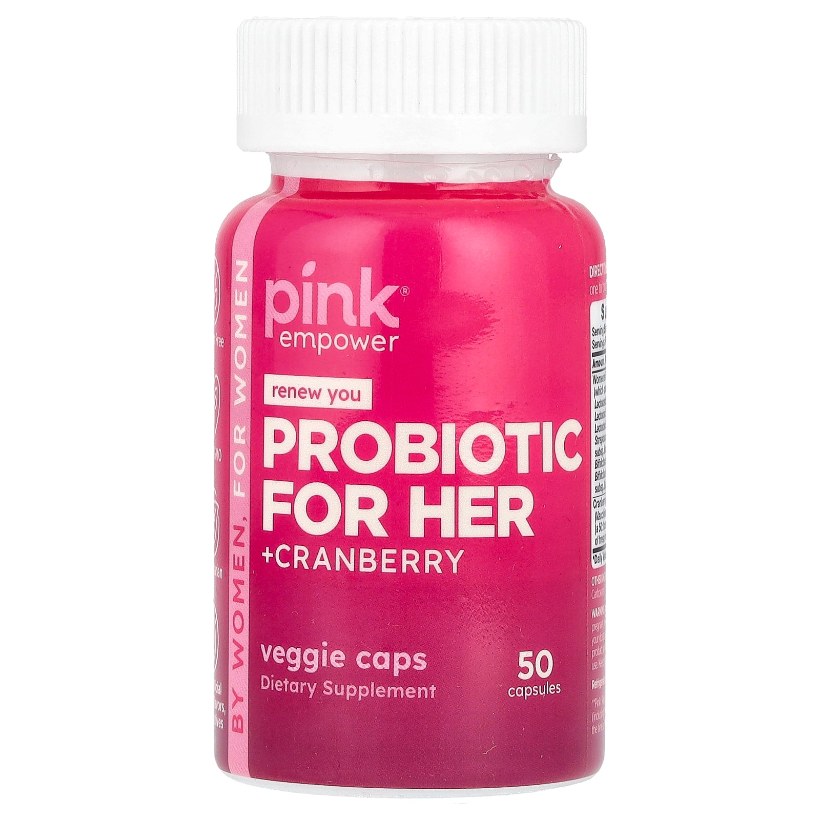 Pink, Probiotic for Her +Cranberry, 50 Capsules