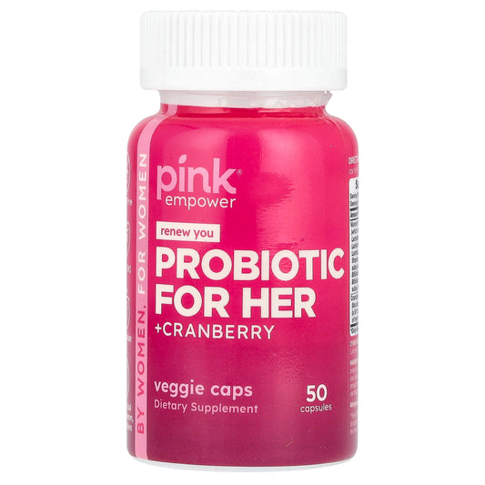 Pink, Probiotic for Her +Cranberry, 50 Capsules