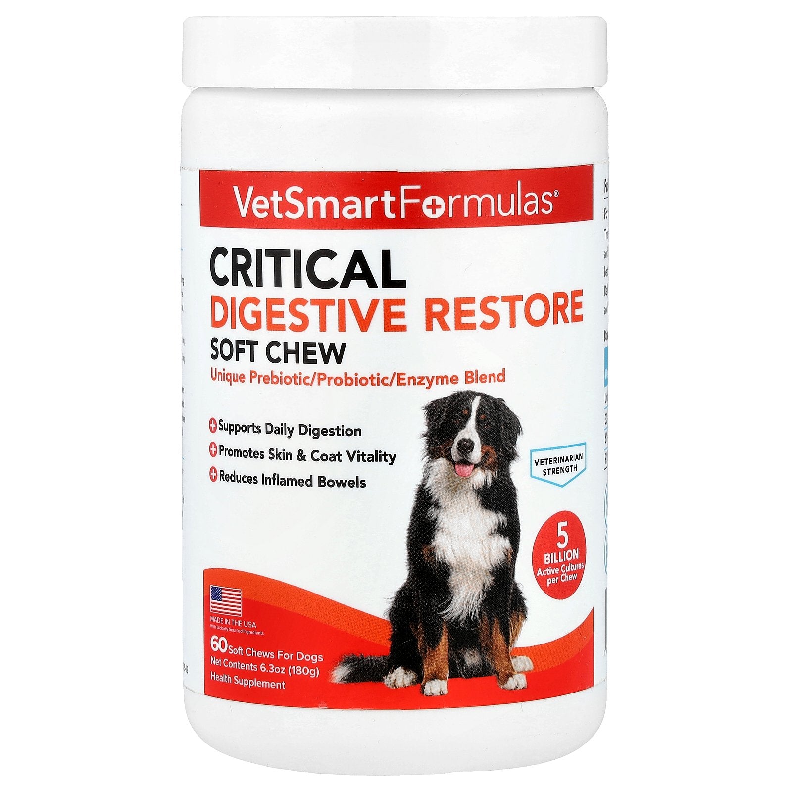 VetSmart Formulas, Critical Digestive Restore Soft Chew, For Dogs, 60 Soft Chews, 6.3 oz (180 g)