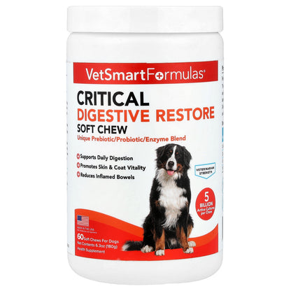 VetSmart Formulas, Critical Digestive Restore Soft Chew, For Dogs, 60 Soft Chews, 6.3 oz (180 g)