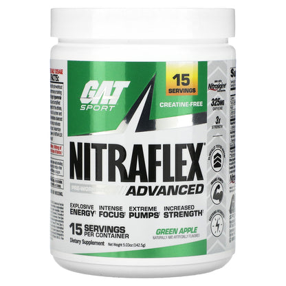 GAT, Sport, NITRAFLEX Advanced, Green Apple, 5.03 oz (142.5 g)