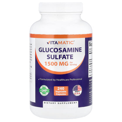 Vitamatic, Glucosamine Sulfate, 240 Vegetable Capsules (750 mg per Capsule)
