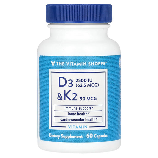 The Vitamin Shoppe, Vitamin D3 & K2, 60 Capsules