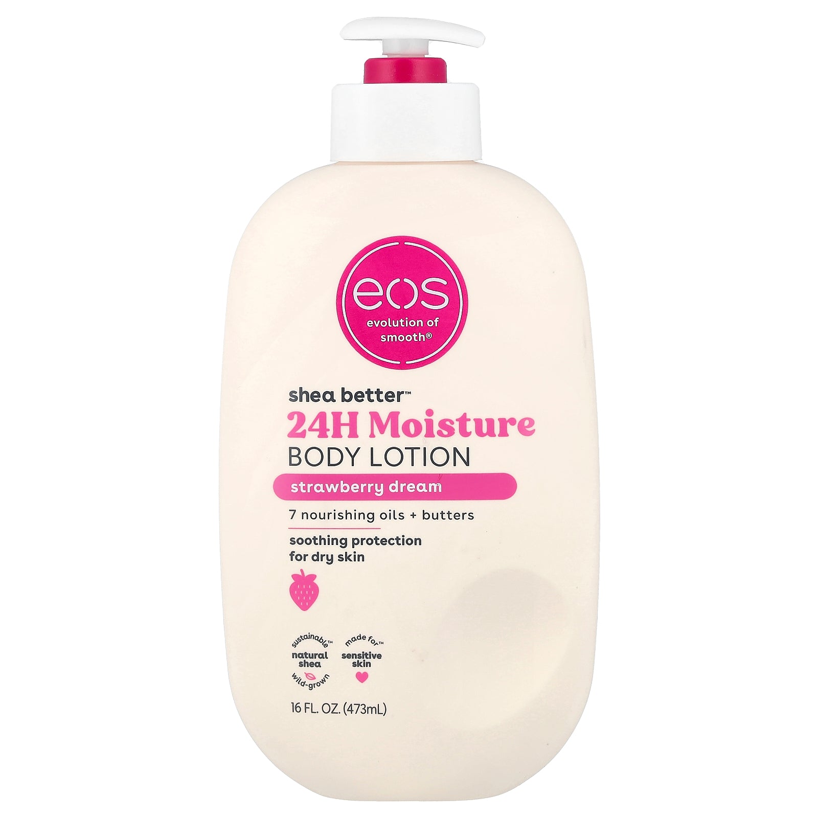 EOS, Shea Better™, 24H Moisture Body Lotion, Strawberry Dream, 16 fl oz (473 ml)