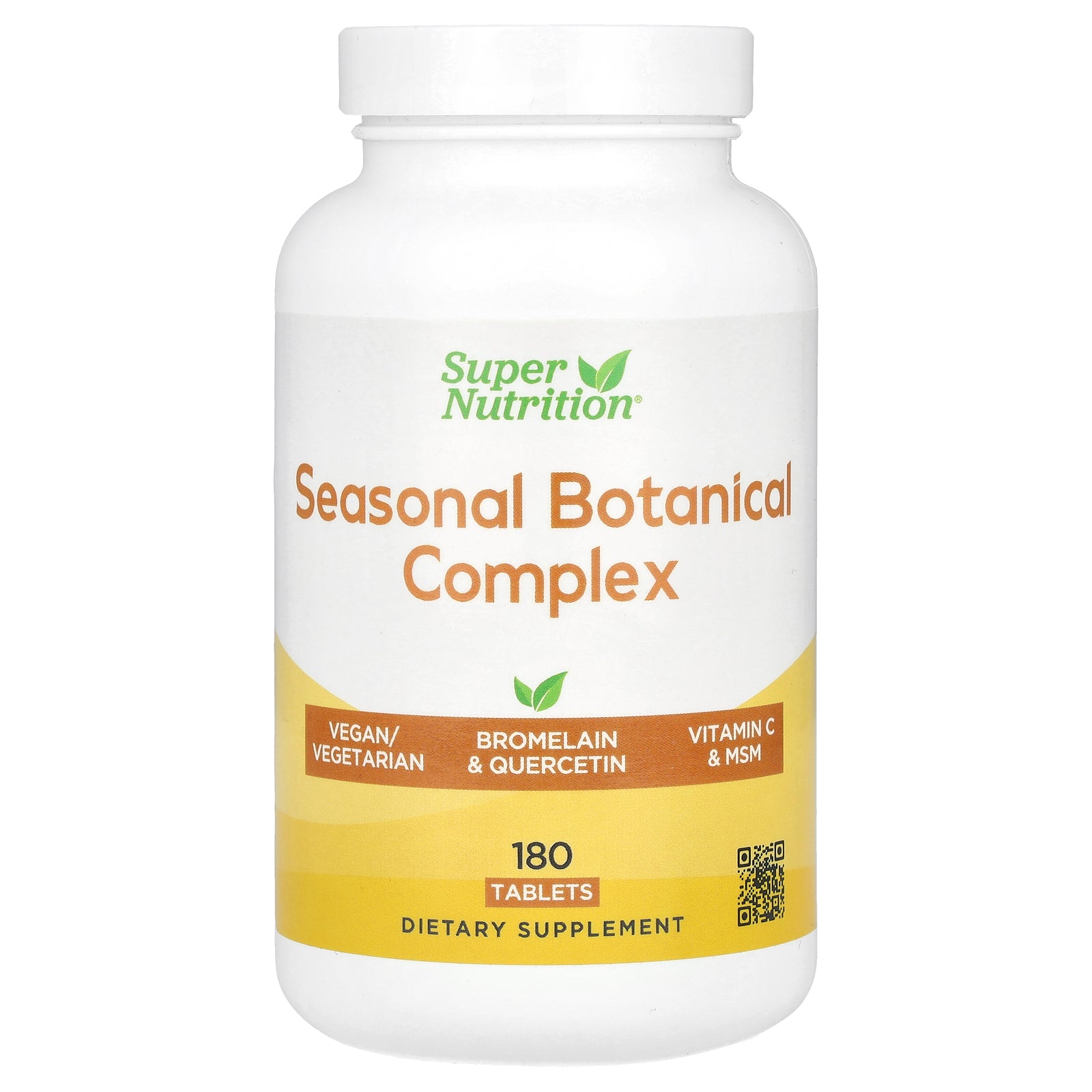 Super Nutrition, Seasonal Botanical Complex with Queretin, Bromelain, Vitamin C, Turmeric and Ginger, 180 Tablets