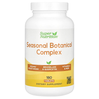 Super Nutrition, Seasonal Botanical Complex with Queretin, Bromelain, Vitamin C, Turmeric and Ginger, 180 Tablets