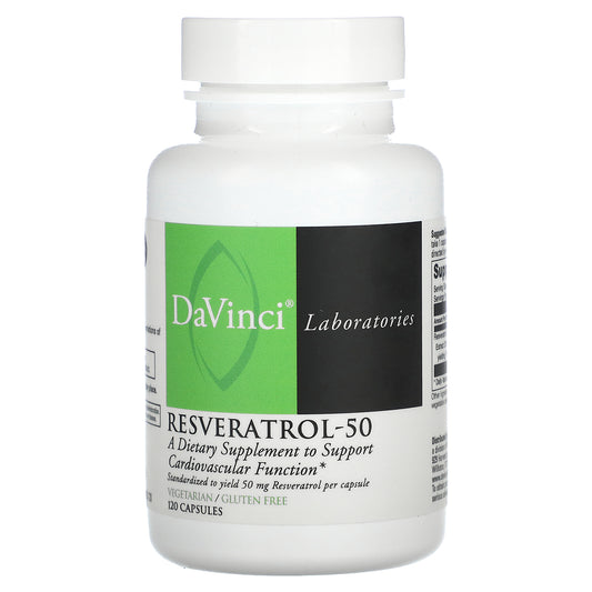 DaVinci Laboratories, Resveratrol-50, 50 mg, 120 Capsules