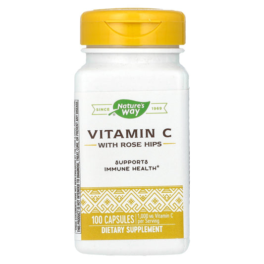 Nature's Way, Vitamin C with Rose Hips, 100 Capsules