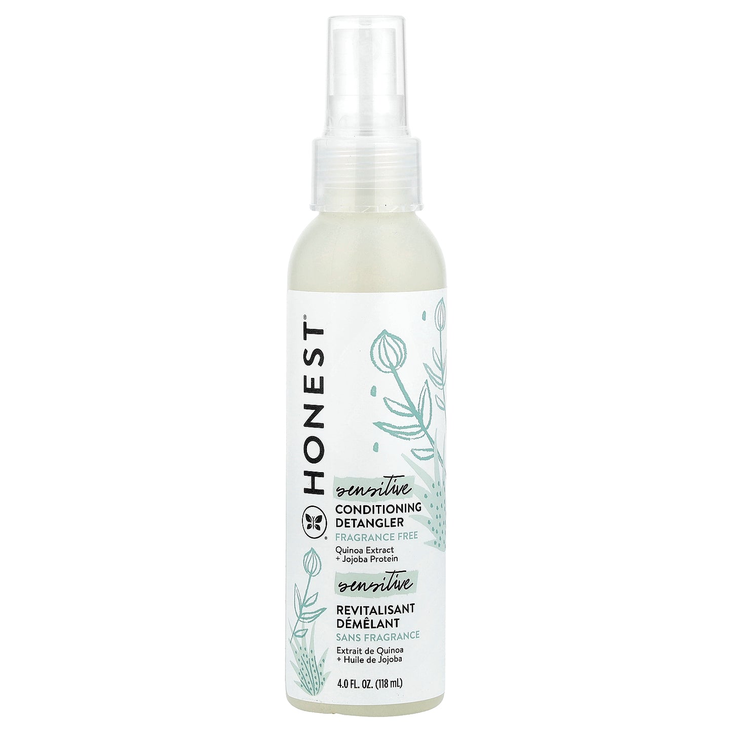 The Honest Company, Sensitive, Conditioning Detangler, Fragrance Free, 4 fl oz (118 ml)