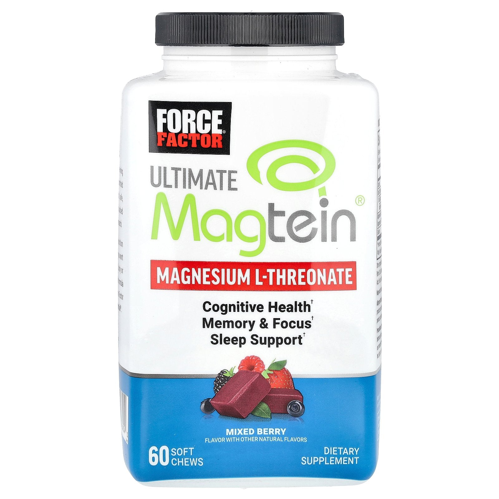 Force Factor, Ultimate Magtein®, Magnesium L-Threonate, Mixed Berry, 60 Soft Chews