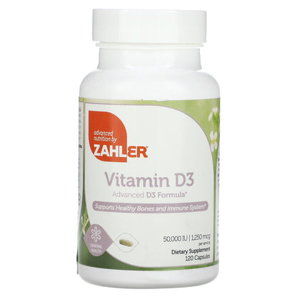 Zahler, Vitamin D3 , 1,250 mcg (50,000 IU), 120 Capsules