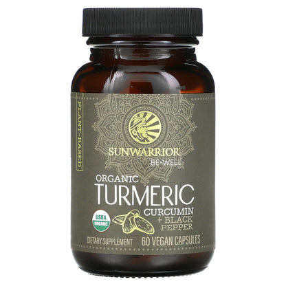 Sunwarrior, Organic Turmeric Curcumin + Black Pepper, 60 Vegan Capsules