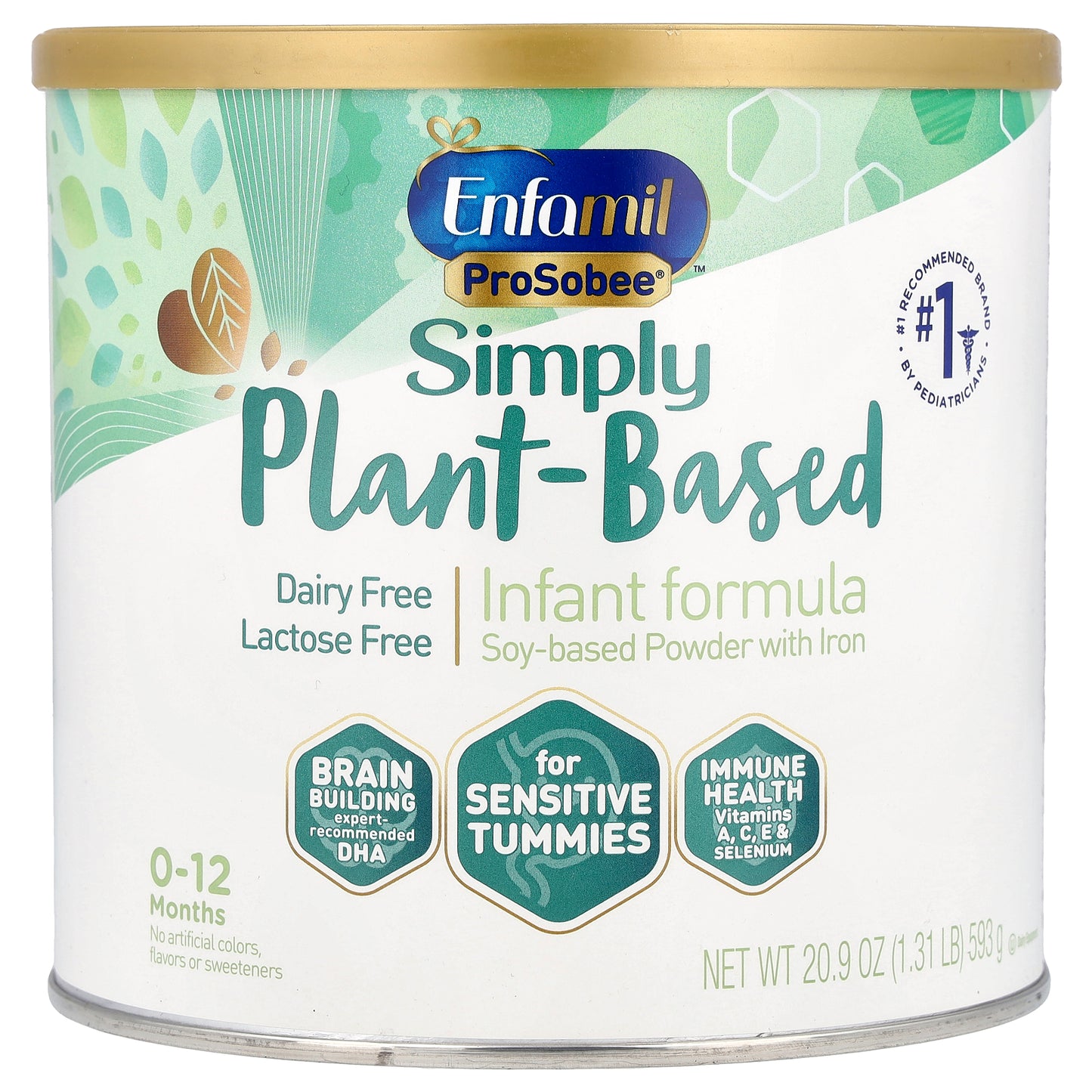 Enfamil, ProSobee®, Simply Plant-Based, Infant Formula, Soy-Based Powder With Iron, 0-12 Months, 20.9 oz (593 g)