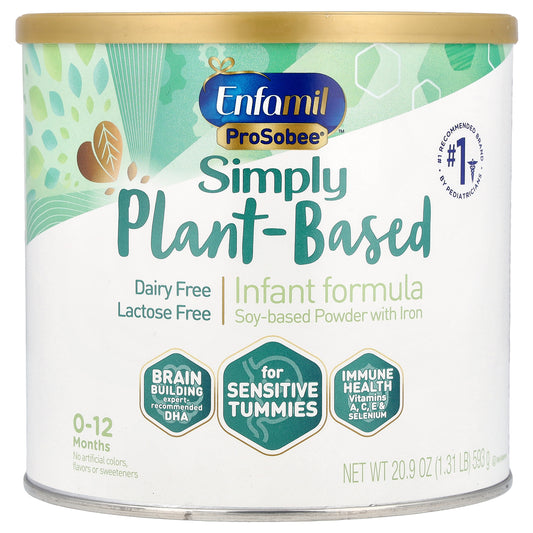 Enfamil, ProSobee®, Simply Plant-Based, Infant Formula, Soy-Based Powder With Iron, 0-12 Months, 20.9 oz (593 g)
