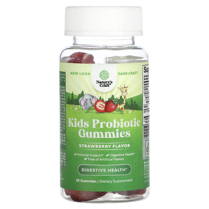 Nature's Craft, Kids Probiotic Gummies, Strawberry, 8.33 mg (2.5 Billion CFU), 30 Gummies