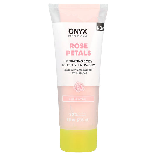 Onyx Professional, Rose Petals, Hydrating Body Lotion & Serum Duo, Rose & Amber, 7 fl oz (208 ml)