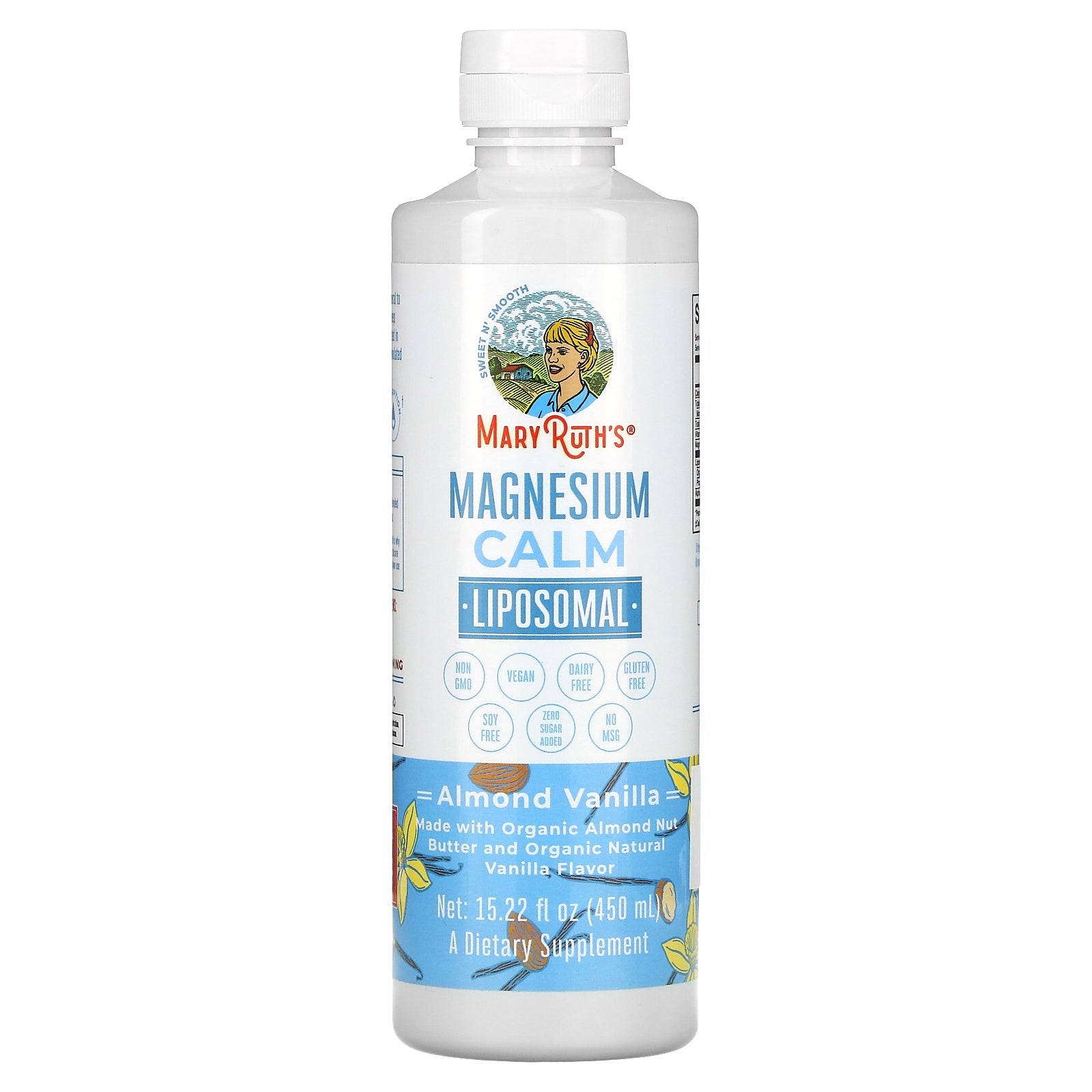 MaryRuth's, Magnesium Calm Liposomal, Almond Vanilla, 15.22 fl oz (450 ml)
